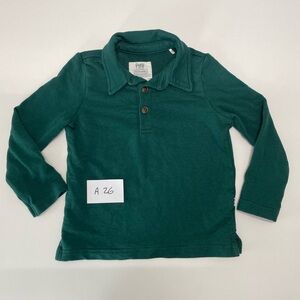 Little Sleepies emerald long sleeve polo shirt